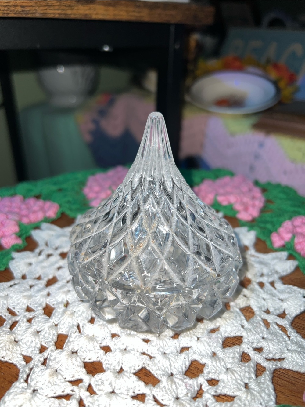Pressed Glass Decorative Candy Dish - Clear